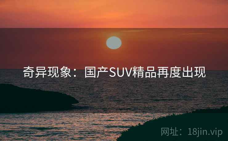奇异现象:国产SUV精品再度出现 奇异现象:国产SUV精品再度出现